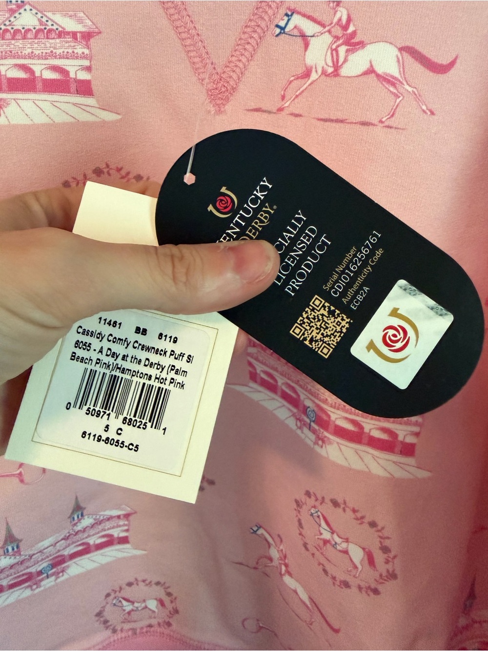 The Beaufort Bonnet Company Pink Kentucky Derby Crewneck Sweatshirt - Picture 4 of 4